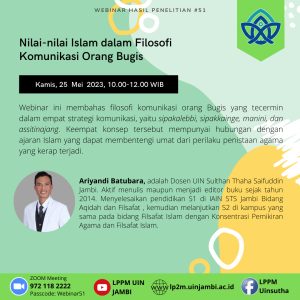 WEBINAR: Nilai Nilai Islam dalam Filosofi Komunikasi Orang Bugis