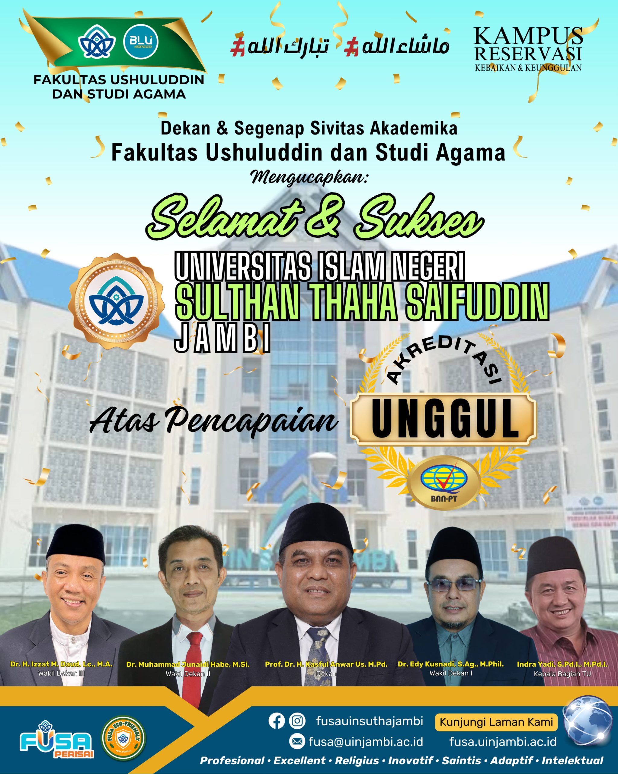 Selamat Buat UIN Jambi Raih Akreditasi UNGGGUL