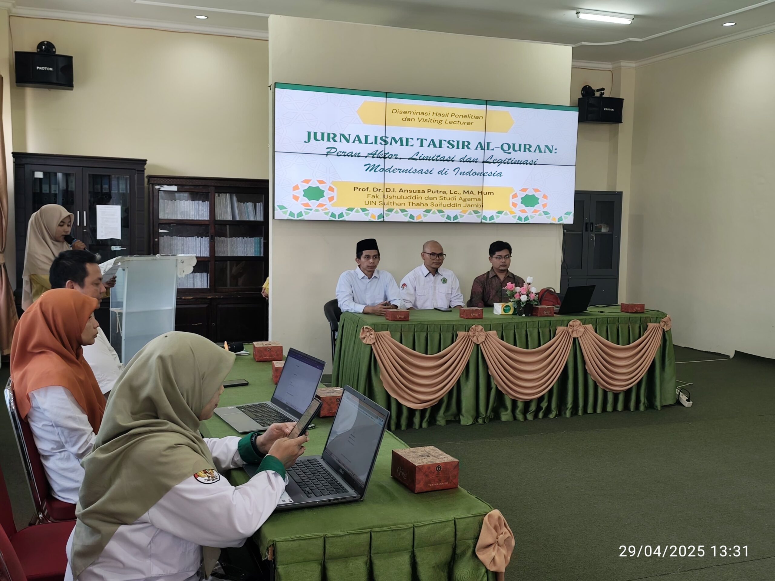 UIN Bukit Tinggi Undang Prof. D.I. Ansusa sebagai Pembicara Jurnalisme Tafsir Al-qur’an