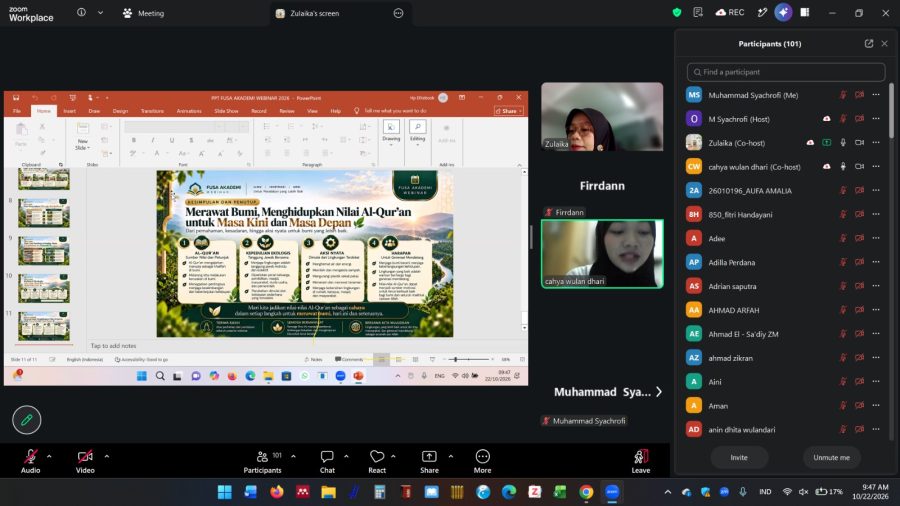 FUSA Akademi Hadirkan Webinar Al-Qur’an dan Cinta Lingkungan, Ajak Mahasiswa Merawat Bumi sebagai Amanah Allah